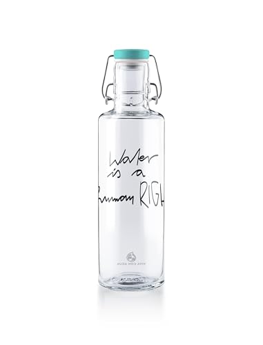 soulbottles 0,6l • water is a human right • Trinkflasche aus Glas • nachhaltig, plastikfrei, klimaneutral