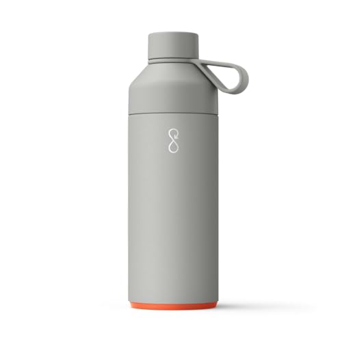 Ocean Bottle - Wiederverwendbare Wasserflasche aus recyceltem Edelstahl - umweltfreundlich & wiederverwendbar - Felsengrau - 1L