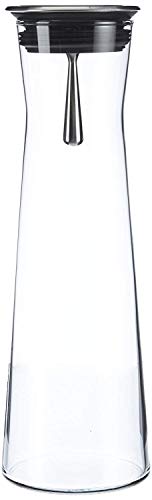 Bohemia Cristal 093 006 103 SIMAX Karaffe ca. 1100 ml aus hitzebeständigem Borosilikatglas mit praktischem Ausgießer aus Edelstahl 'Indis', 10.2 x 10.2 x 30.5 cm