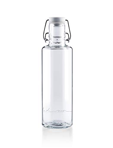 soulbottles 0,6l • Einfach nur Wasser • Trinkflasche aus Glas • plastikfrei, nachhaltig, vegan