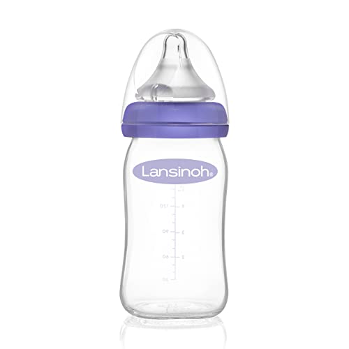 Lansinoh Glas Babyflasche mit NaturalWave Sauger Gr. S, 160 ml