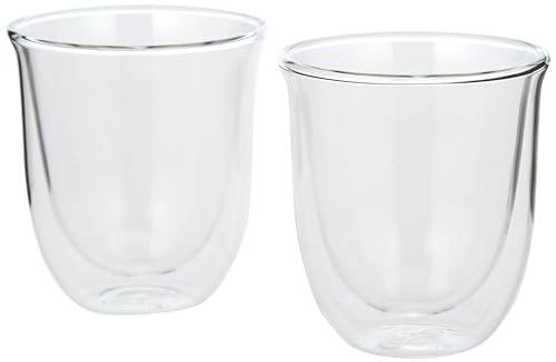 Thermisches Glas DeLonghi DLSC311 Doppelwandiges Cappuccino-Set, 2 Stück (1 Packung), transparent