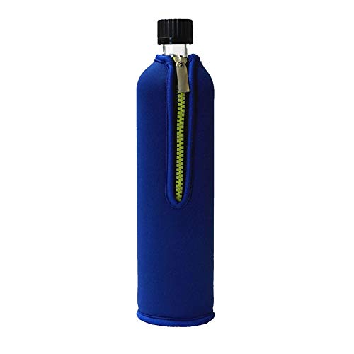 Dora´s Glasflasche mit Neoprenbezug 500 ml (blau)