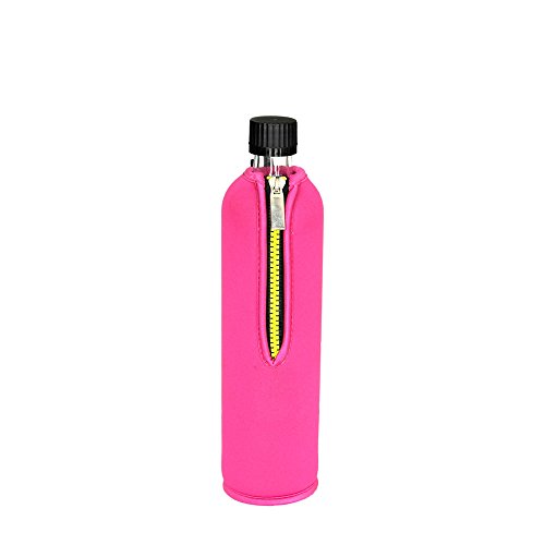 Dora´s Glasflasche mit Neoprenbezug 500 ml (pink)