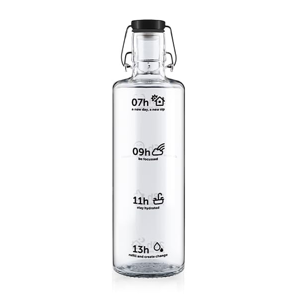 soulbottles 1,0l • stay hydrated • Trinkflasche aus Glas • vegan, plastikfrei, nachhaltig