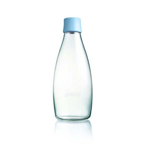 Wiederverwendbare Wasserflasche mit Verschluss - 0,8 Liter, Farbe:Babyblau