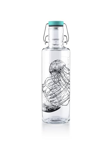 soulbottles 0,6l • Jellyfish in the bottle • Trinkflasche aus Glas • plastikfrei, nachhaltig, vegan