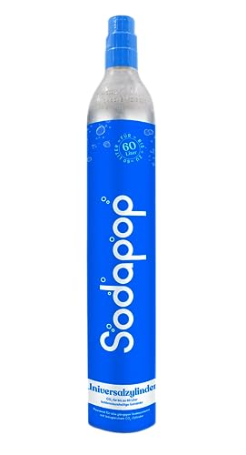 Sodapop Universal CO₂-Zylinder | 425g Kohlensäure für bis zu 60 Liter frisches Sprudelwasser | geeignet für Wassersprudler, Sodastream, Arke, etc.