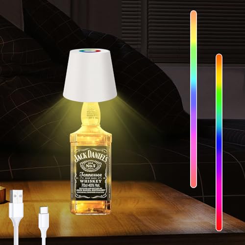 Dadazhenxuan Lumelia Kabellose Flaschenlampe, 14 cm Aufsatz, LED, aufladbar, Touch-Steuerung, Wein Flaschen-Lampe mit Atem Licht für Esszimmer, Schlafzimmer (weiß)