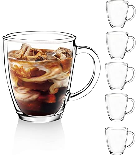 DESIGN•MASTER[6-Stück,350ml] - Latte Macchiato Gläser mit Henkel, Kaffeeglas/Teeglas, Hält lange warm, Perfekt für Latte, Cappuccino, Americano, Tee und Getränke.
