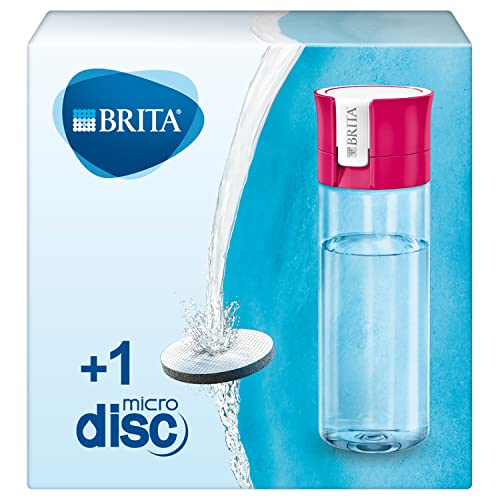 BRITA Wasserfilter-Flasche pink (0,6 Liter) / Praktische Trinkflasche mit Wasserfilter für unterwegs aus BPA-freiem Kunststoff / Filtert beim Trinken / spülmaschinengeeignet