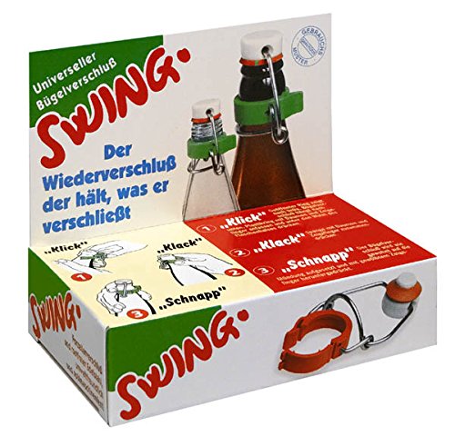 2X Swing - Universeller Wiederverschluss für Glas und Plastik Flaschen/Bügelverschluss/Flaschenverschluss/Bierflaschen Verschluss
